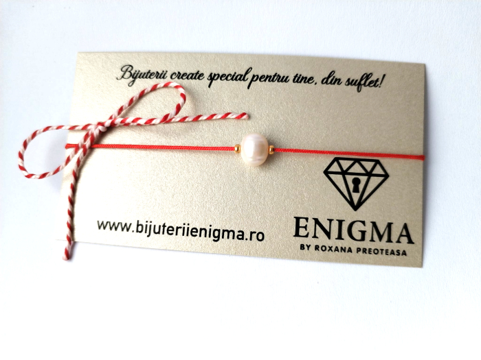 Bratara martisor perla cu auriu [3]