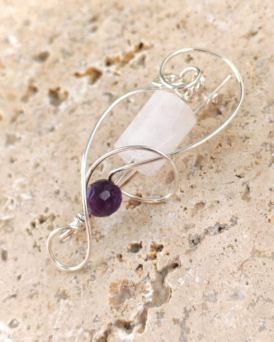 Brosa Cuart roz si ametist [4]