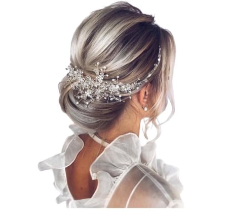 Accesorii mirese - Accesorii de par pentru mireasa, argintii, cu perle si strasuri