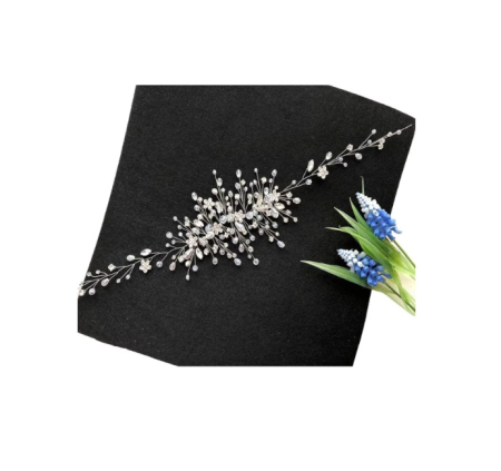Accesorii de par pentru mireasa, argintii, cu perle si strasuri [1]