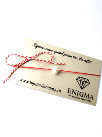 Bratati martisor - Bratara martisor cu perla si argintiu