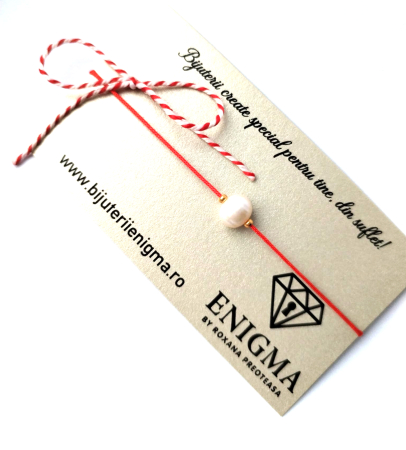 Bratati martisor - Bratara martisor perla cu auriu