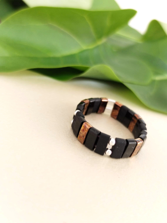 Bijuterii ARGINT - Inel Gold & Black
