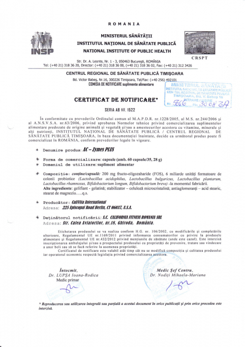 AC-Zymes Plus, CaliVita, complex de pro- şi prebiotice, 60 capsule [2]