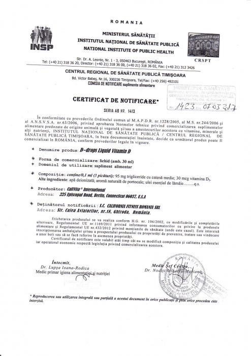 D-drops CaliVita, 30 ml, Vitamina D3 Lichidă [2]