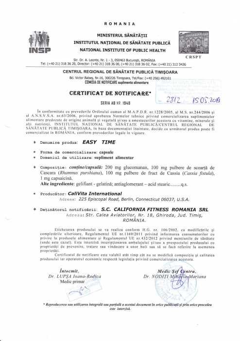 EasyTime, CaliVita, 60 capsule, sprijina tranzitul intestinal [2]