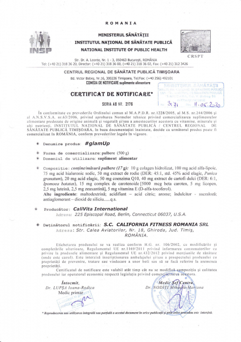 #glamUp, CaliVita , 500 g, Pudră pentru prepararea de băuturi cu megadoză de colagen [2]