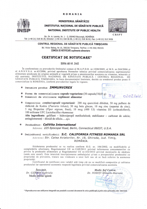 Immunvirex, CaliVita, 30 capsule, produs natural cu Quercitină [2]