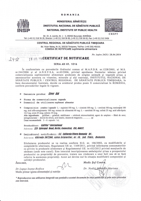 Liver Aid, CaliVita, 100 capsule, similarina si aminoacizi pentru ficat [2]