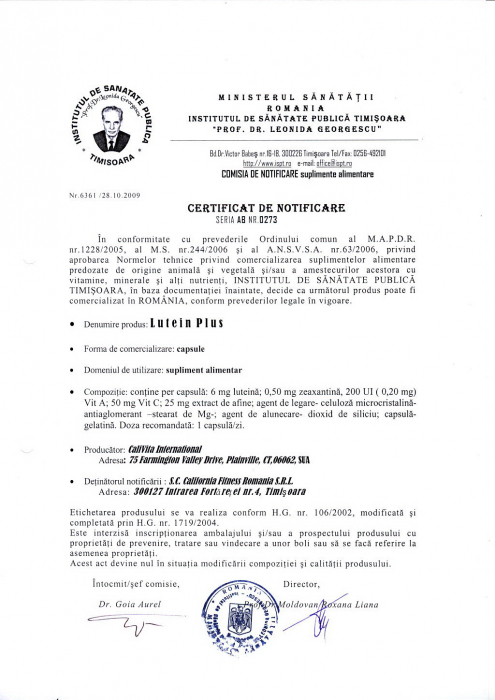 Lutein Plus, CaliVita, 60 capsule, afine, luteină şi zeaxantină pentru ochi [2]