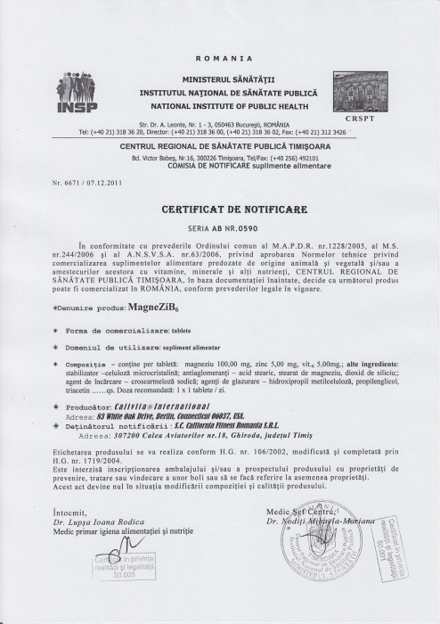 MagneZi B6, CaliVita, 60 capsule, Magneziu, Zinc si Vitamina B6 [2]