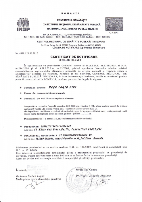 Mega CoQ10 Plus, CaliVita, Megadoză de CoQ10 şi antioxidanţi, 60 capsule [2]