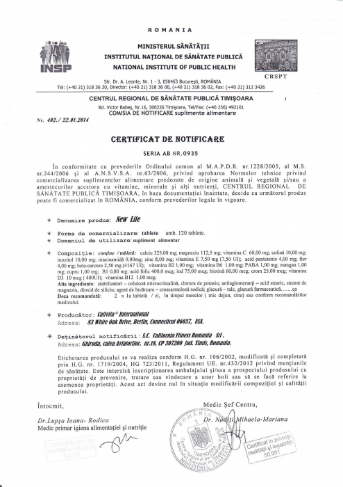 New Life, CaliVita, 120 tablete, conceput pentru femeile insarcinate [2]
