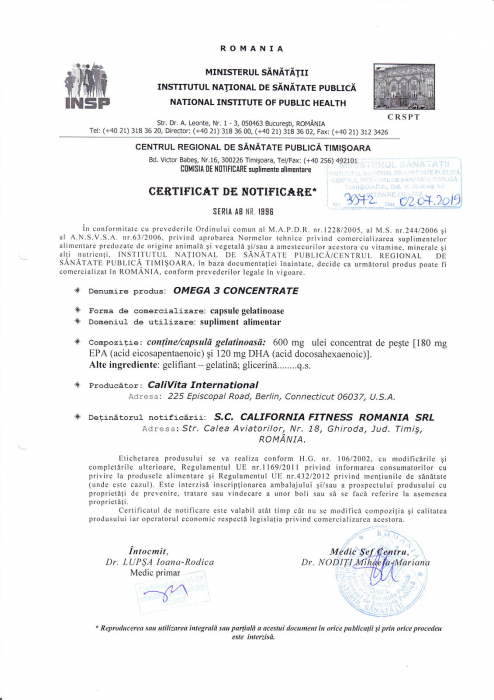 CaliVita Omega 3 Concentrate – ulei de pește pur cu EPA & DHA, 90 capsule [2]