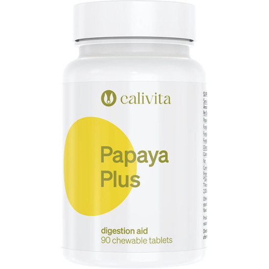 Papaya PLUS CaliVita – supliment cu enzime digestive și papaya, 90 tablete masticabile [1]