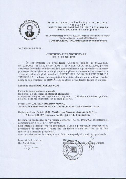 Polinesian Noni Caps, CaliVita, 90 capsule, produs naturist cu noni [2]