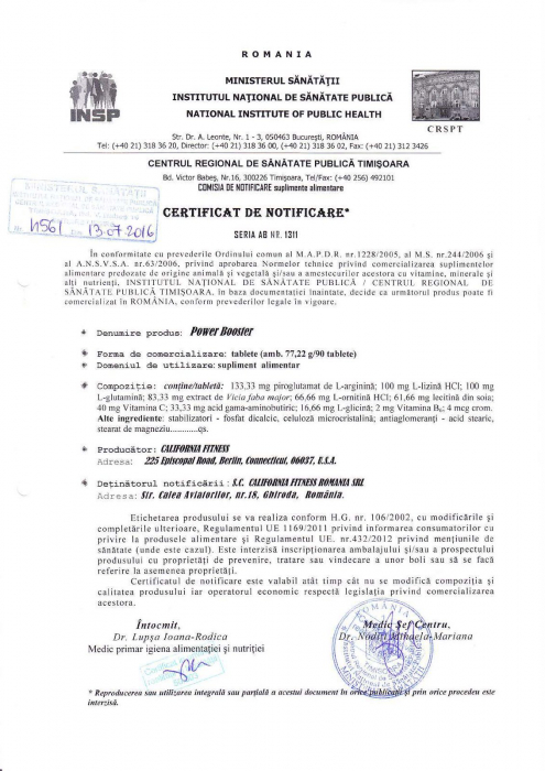 Power Booster, CaliVita, 90 tablete, produs naturist care ajuta procesul de crestere [2]