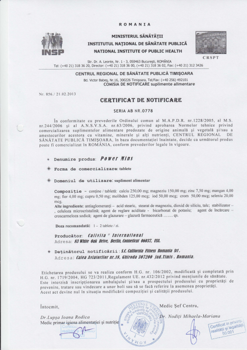 Power Mins, CaliVita, 100 tablete, produs natural complex de minerale [2]