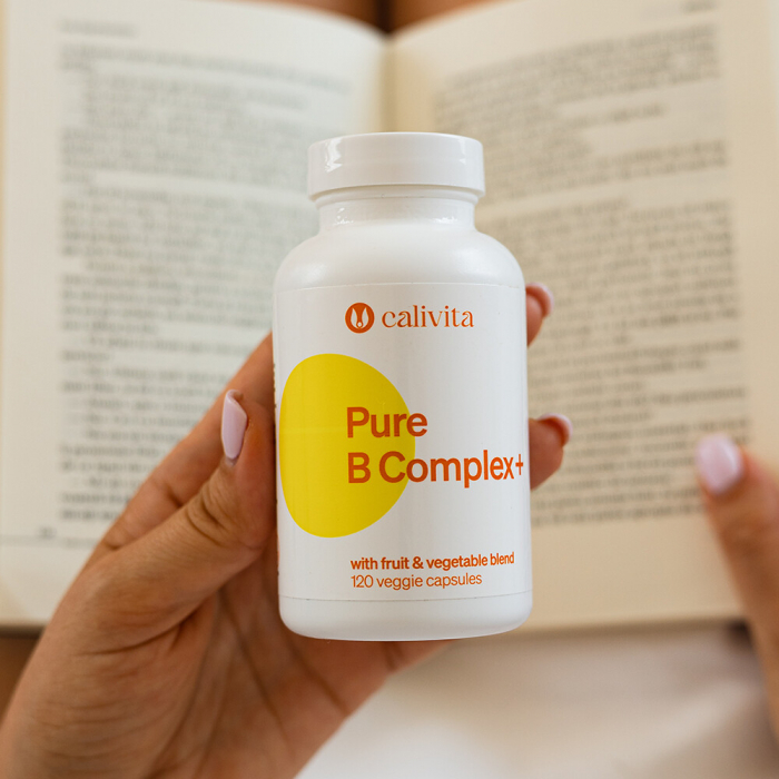 Pure B Complex+ CaliVita, 120 tablete, complex cu vitamine B + fructe şi legume organice şi coenzima Q10 [3]