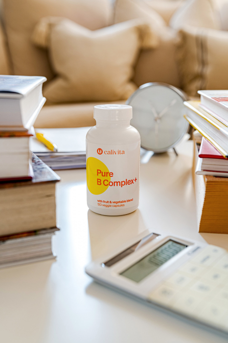 Pure B Complex+ CaliVita, 120 tablete, complex cu vitamine B + fructe şi legume organice şi coenzima Q10 [5]
