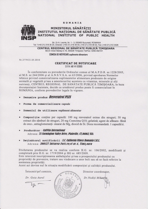 Resveratrol PLUS – complex antioxidant cu resveratrol și CoQ10, CaliVita, 60 capsule [2]