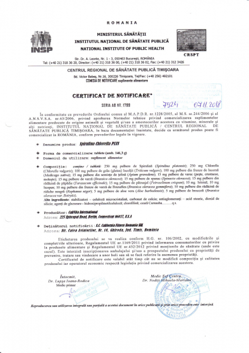 Spirulina-Chlorella PLUS CaliVita, suplimnet alimentar cu spirulina şi chlorella îmbogăţit cu lucernă şi grâu încolţit. (100 tablete) [2]