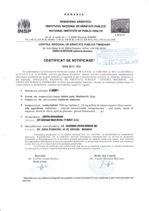 Vit C 1000 +, CaliVita, 1000 mg Vit C, 30 capsule [2]