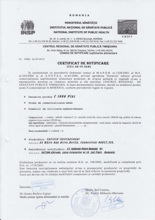 Vit C 1000 Plus, CaliVita, Vit C cu eliberare prelungita, 100 capsule [2]