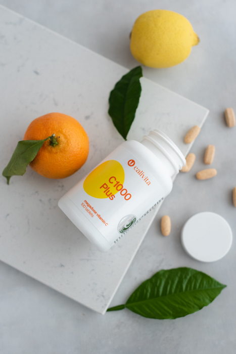 Vit C 1000 Plus, CaliVita, Vit C cu eliberare prelungita, 100 capsule [6]