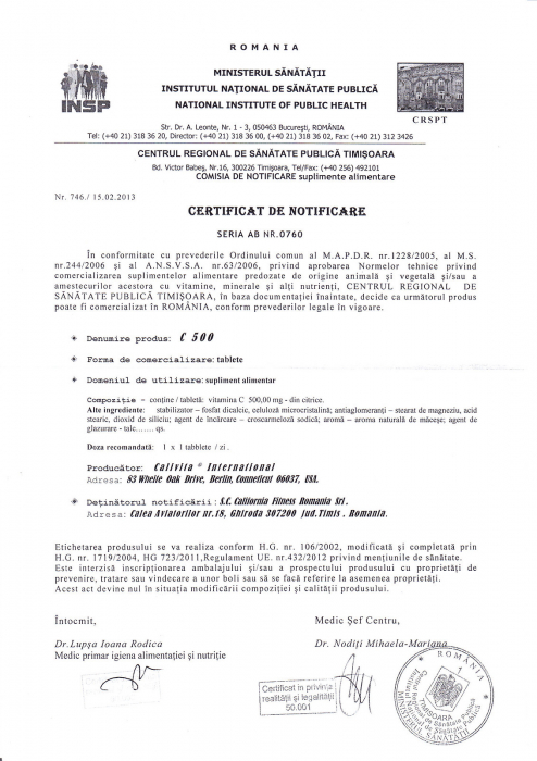 Vit C 500, CaliVita, 500 mg Vitamina C cu eliberare treptata. 100 tablete [2]