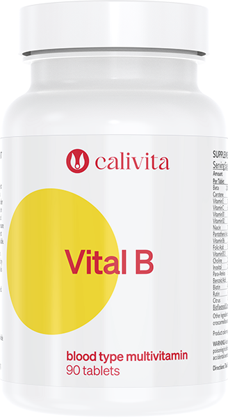 Vital B, CaliVita, supliment alimentar recomandat grupei sanguie 0 (90 tablete) - CaliVita [1]