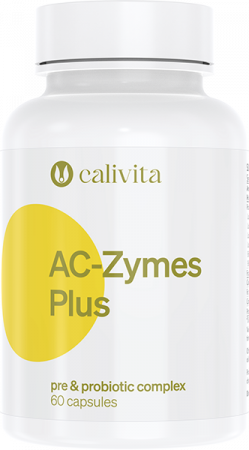 Probiotice - AC-Zymes Plus, CaliVita, complex de pro- şi prebiotice, 60 capsule