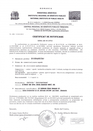 Acidophilus CaliVita, Produs probiotic cu fibre, 100 capsule [1]