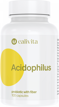 Probiotice - Acidophilus CaliVita, Produs probiotic cu fibre, 100 capsule