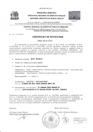 Bee Power CaliVita, produs naturist cu laptisor de matca, 50 capsule [1]