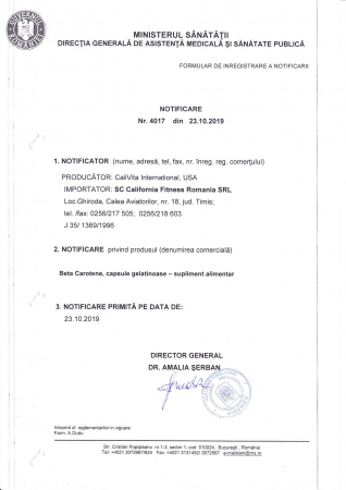 Beta Carotene CaliVita provitamina A, 100 capsule [1]