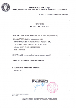 CA-MG with D+K CaliVita, Calciu, magneziu, vitaminele D3 și K, 30 tablete [1]