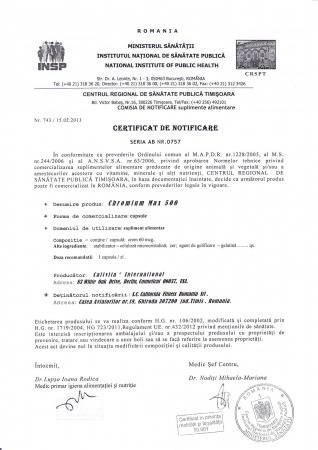 Chromium Max 500, CaliVita, 100 capsule, control al apetitului [1]