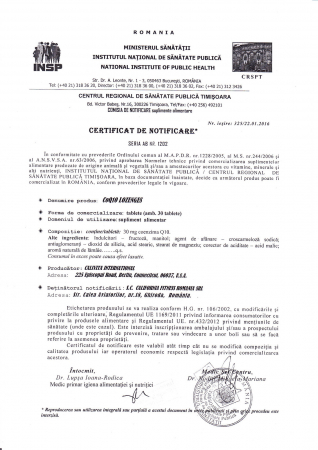 CoQ10 Lozenges, CaliVita, 30 tablete sublinguale, [1]