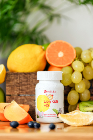 Lion Kids + Vitamin D CaliVita, 90 tablete masticabile, multivitamine pentru copii [2]