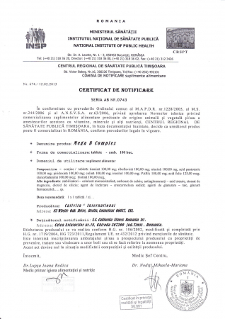 Mega B-Complex, CaliVita, 100 tablete, complex de vitamina B [1]