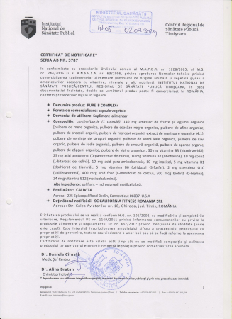 Pure B Complex+ CaliVita, 120 tablete, complex cu vitamine B + fructe şi legume organice şi coenzima Q10 [1]