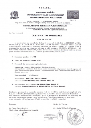 Vit C 500, CaliVita, 500 mg Vitamina C cu eliberare treptata. 100 tablete [1]