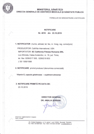 Vitamin E, CaliVita, supliment alimentar cu Vitamina E (100 capsule) [1]