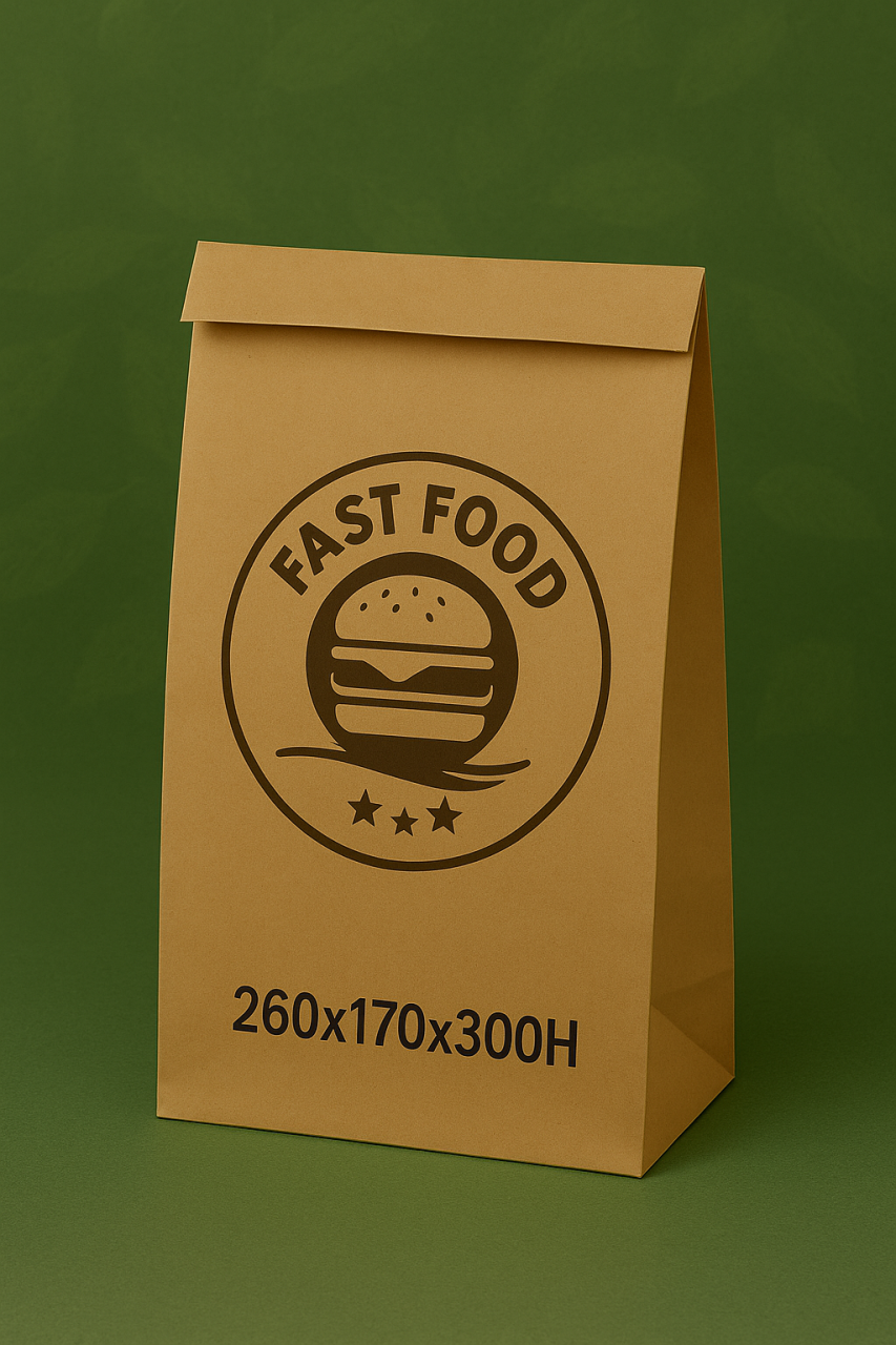 Sacose hartie kraft personalizate, fara maner, 260 x 170 x 390 mm [1]