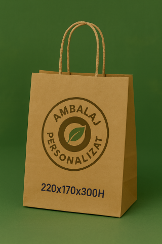 Medii - Sacose hartie personalizat, maner rasucit, 310 x 120 x 400 mm