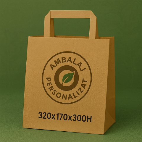 Sacose personalizate dupa dimensiune - Sacose hartie personalizate, maner interior, 320 x 170 x 300 mm