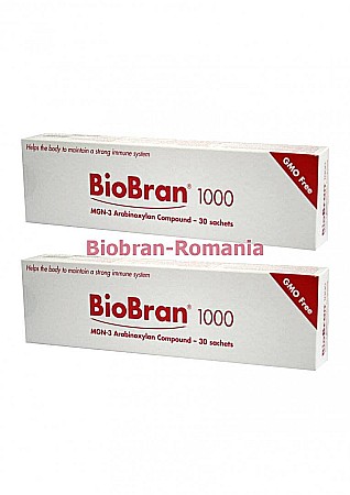 ACASA - Bio Bran 1000 (MGN-3 Arabinoxilan), pachet 2 cutii x 30 plic/ cut