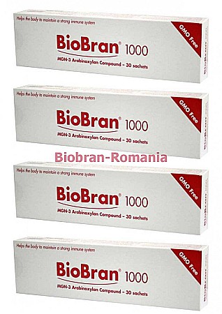 ACASA - Bio Bran 1000 (MGN-3 Arabinoxilan), pachet 4 cutii x 30 plicuri/ cutie