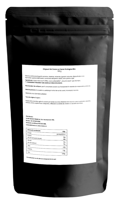 Chipsuri de Cocos cu Cacao Ecologice/Bio 100g [2]